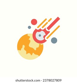 meteor flat icon, isolated icon in light background, perfect for website, blog, logo, graphic design, social media, UI, mobile app