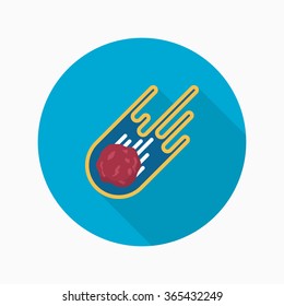 Meteor  flat  icon with long shadow,eps10,