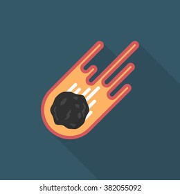 Meteor  flat  icon with long shadow,eps10,