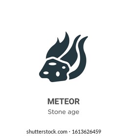 Meteor glyph icon vector on white background. Flat vector meteor icon symbol sign from modern stone age collection for mobile concept and web apps design.