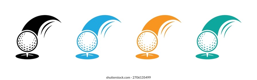 a meteor golf themed graphic image, on a white background. vector graphic base.