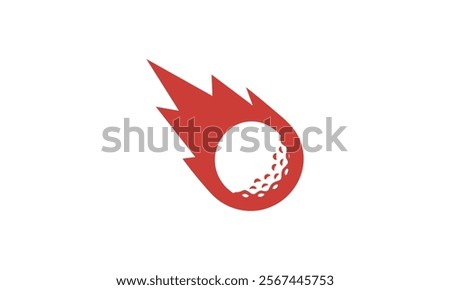a meteor golf themed graphic image, on a white background. vector graphic base.