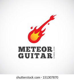 Meteor guitar vector symbol icon or Logo Template
