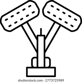 Meteor Hammer Ride Icon Vector Element line icon design vector icons