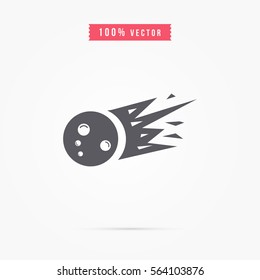 meteor icon. comet sign