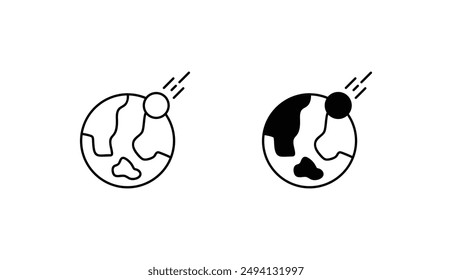 Meteor icon design with white background stock illustration