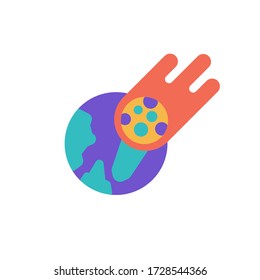 meteor icon flat design vector. isolated on white background