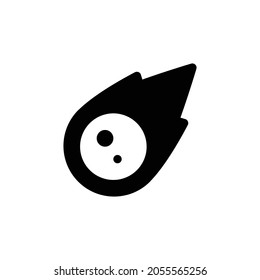 icono meteorito. Diseño de estilo plano aislado en un fondo blanco. Ilustración del vector