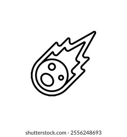 meteor icon Flat symbol set outline