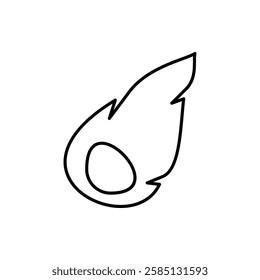 meteor icon, line vector isolated on white background. trendy and modern design