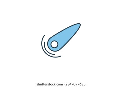 meteor. Icon related to space exploration.flat line icon style. Simple vector design