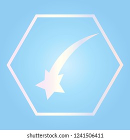Meteor icon science and technologies. Shooting star icon