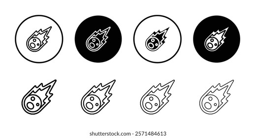 meteor icon Simple outline illustration set