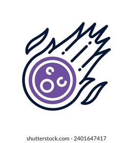 Meteorsymbol. Vektorsymbol mit zwei Tönen für Ihre Website, Ihr Handy, Ihre Präsentation und Ihr Logo-Design.