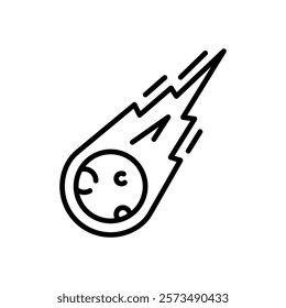 meteor icon vector, line style icon