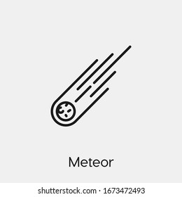 meteor icon vector. Linear style sign for mobile concept and web design. asteroid symbol illustration. Pixel vector graphics - Vector.