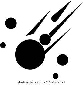 Meteorschlagsymbol , das eine Asteroidenkollision mit dem Boden oder der Oberfläche anzeigt. Ideal für Wissenschaft, Astronomie, Raumfahrtthemen, Flugbahnen von Asteroiden, Katastrophenvisuelles, Bildung, Apps und Infografiken.