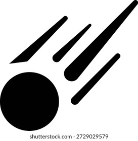 Icono de impacto de meteorito, que muestra una colisión de asteroide con el suelo o la superficie. Ideal para ciencia, astronomía, temas espaciales, trayectoria de asteroides, imágenes de desastres, educación, App e infografías.