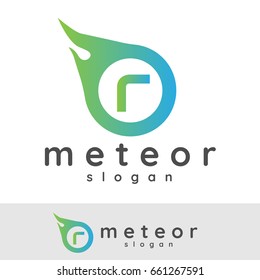 meteor initial Letter R Logo design
