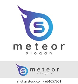 meteor initial Letter S Logo design