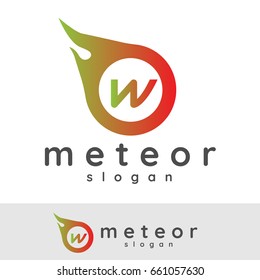 meteor initial Letter W Logo design