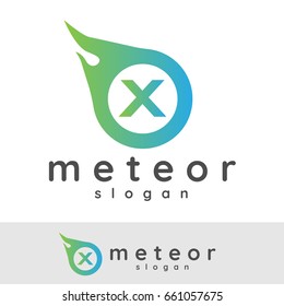 meteor initial Letter X Logo design