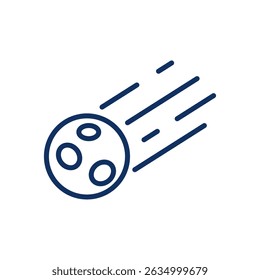 Meteorliniensymbol. Editierbares Strichaufnahmestern-Umrisszeichen