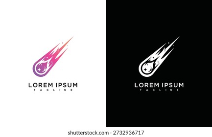Meteor Logo Design - Space Comet Icon Cosmic Symbol Celestial Branding.