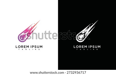 Meteor Logo Design - Space Comet Icon Cosmic Symbol Celestial Branding.