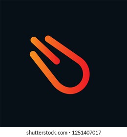 meteor logo flat icon design vector simple