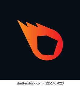 meteor logo flat icon design vector simple