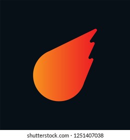 meteor logo flat icon design vector simple