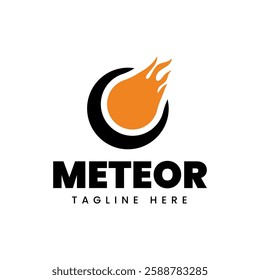 Meteor logo template design isolated on white background.