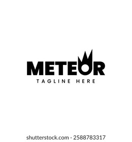 Meteor logo template design isolated on white background.