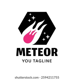 Meteor logo template design isolated on white background.