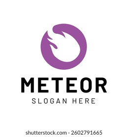 Meteor logo template design isolated on white background.