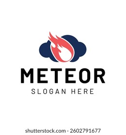 Meteor logo template design isolated on white background.