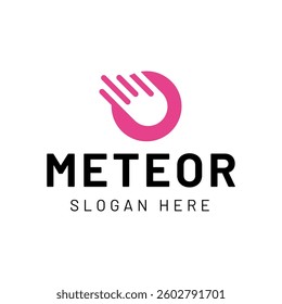 Meteor logo template design isolated on white background.