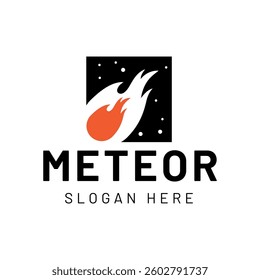 Meteor logo template design isolated on white background.