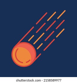 Meteor outline icon or meteor light simple vector illustration for space icon or logo template