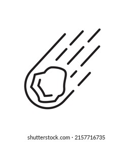 Meteor outline icon for space icon or logo template