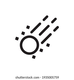 Meteor outline, thin line. Galaxy, solar system, astronomy related icon isolated on white background EPS Vector
