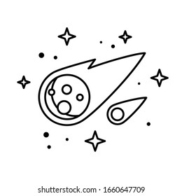 Meteor outline vector illustration design