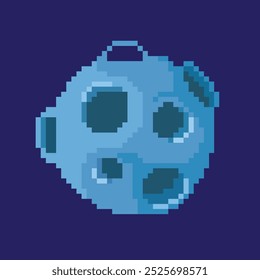 Arte del pixel del meteoro, Ilustración vectorial en fondo aislado.