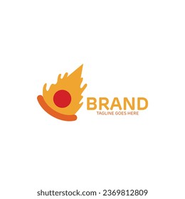 Meteor pizza slices logo.  Simple, unique, modern.