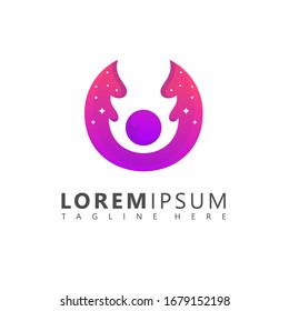 Meteor purple logo design template