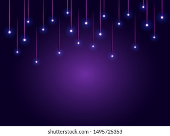 Meteor rain with falling glowing comets on transparent background, light effect, neon lights, aqua colorwith falling glowing comets on transparent background, light effect, neon lights, aqua color