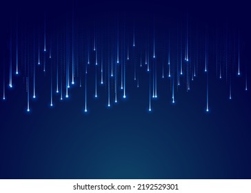 Meteor rain and falling glowing comets  Abstract light digital background  Neon Light Particles  luminous rays in motion  technology  network  falling glowing neon lights  Falling stars  Vector EPS10