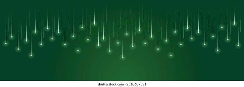 Meteor rain with falling glowing comets. Abstract light digital background. Neon Light Particles, luminous rays in motion, technology, network. falling glowing neon lights. Falling stars. Vector
