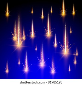 Meteor rain. Vector illustration. Eps 10